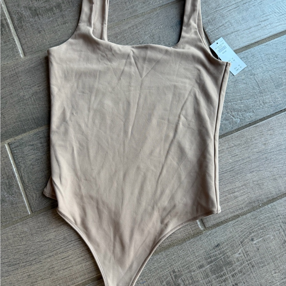 NWT*Abercrombie & Fitch*Beige soft thong one piece tank bodysuit*Medium